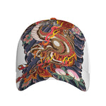 Japanese Dragon And Phoenix Tattoo Print Baseball Cap