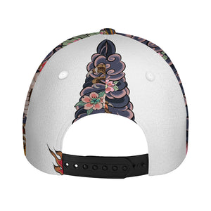 Japanese Dragon And Phoenix Tattoo Print Baseball Cap