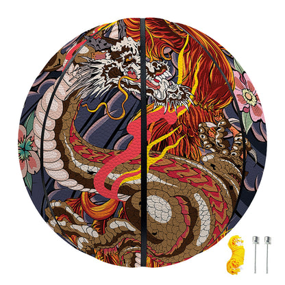 Japanese Dragon And Phoenix Tattoo Print Basketball