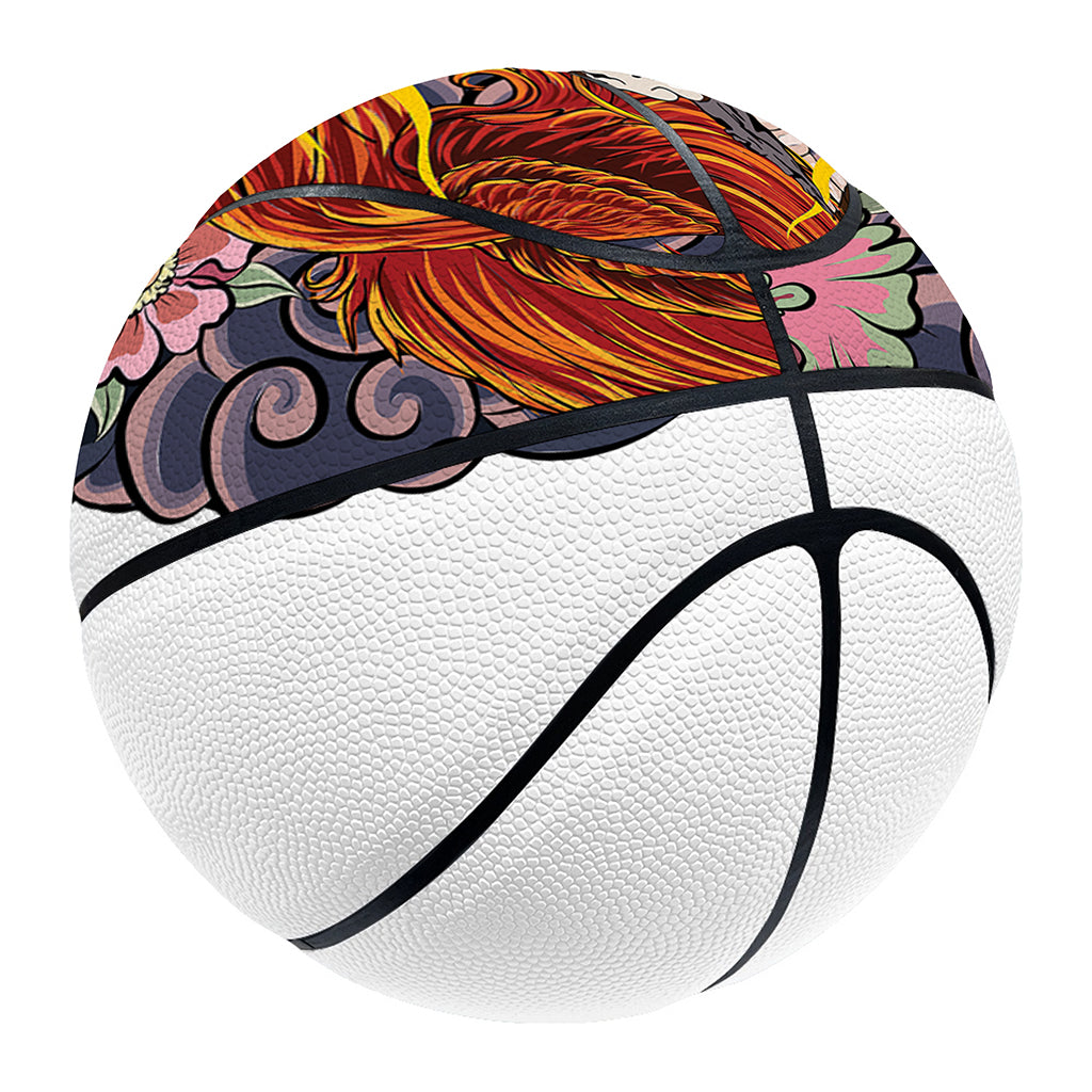 Japanese Dragon And Phoenix Tattoo Print Basketball