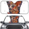 Japanese Dragon And Phoenix Tattoo Print Car Windshield Sun Shade