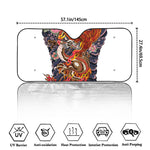 Japanese Dragon And Phoenix Tattoo Print Car Windshield Sun Shade
