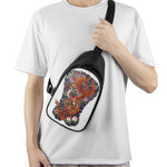 Japanese Dragon And Phoenix Tattoo Print Chest Bag