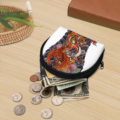 Japanese Dragon And Phoenix Tattoo Print Coin Purse