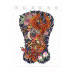 Japanese Dragon And Phoenix Tattoo Print Curtain