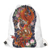 Japanese Dragon And Phoenix Tattoo Print Drawstring Bag