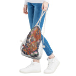 Japanese Dragon And Phoenix Tattoo Print Drawstring Bag