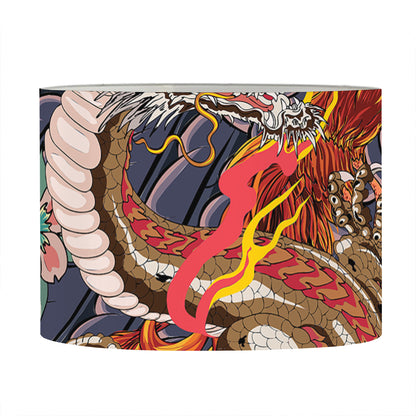 Japanese Dragon And Phoenix Tattoo Print Drum Lamp Shade