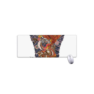 Japanese Dragon And Phoenix Tattoo Print Extended Mouse Pad