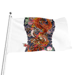 Japanese Dragon And Phoenix Tattoo Print Flag