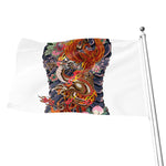 Japanese Dragon And Phoenix Tattoo Print Flag