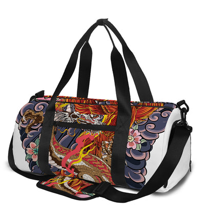 Japanese Dragon And Phoenix Tattoo Print Gym Bag