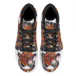 Japanese Dragon And Phoenix Tattoo Print High Top Leather Sneakers