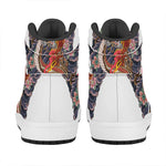 Japanese Dragon And Phoenix Tattoo Print High Top Leather Sneakers