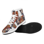 Japanese Dragon And Phoenix Tattoo Print High Top Leather Sneakers