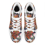 Japanese Dragon And Phoenix Tattoo Print High Top Leather Sneakers