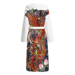 Japanese Dragon And Phoenix Tattoo Print Hooded Bathrobe