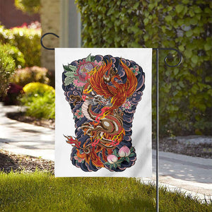 Japanese Dragon And Phoenix Tattoo Print House Flag