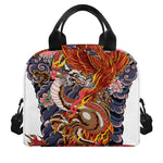 Japanese Dragon And Phoenix Tattoo Print Insulated Lunch Bag
