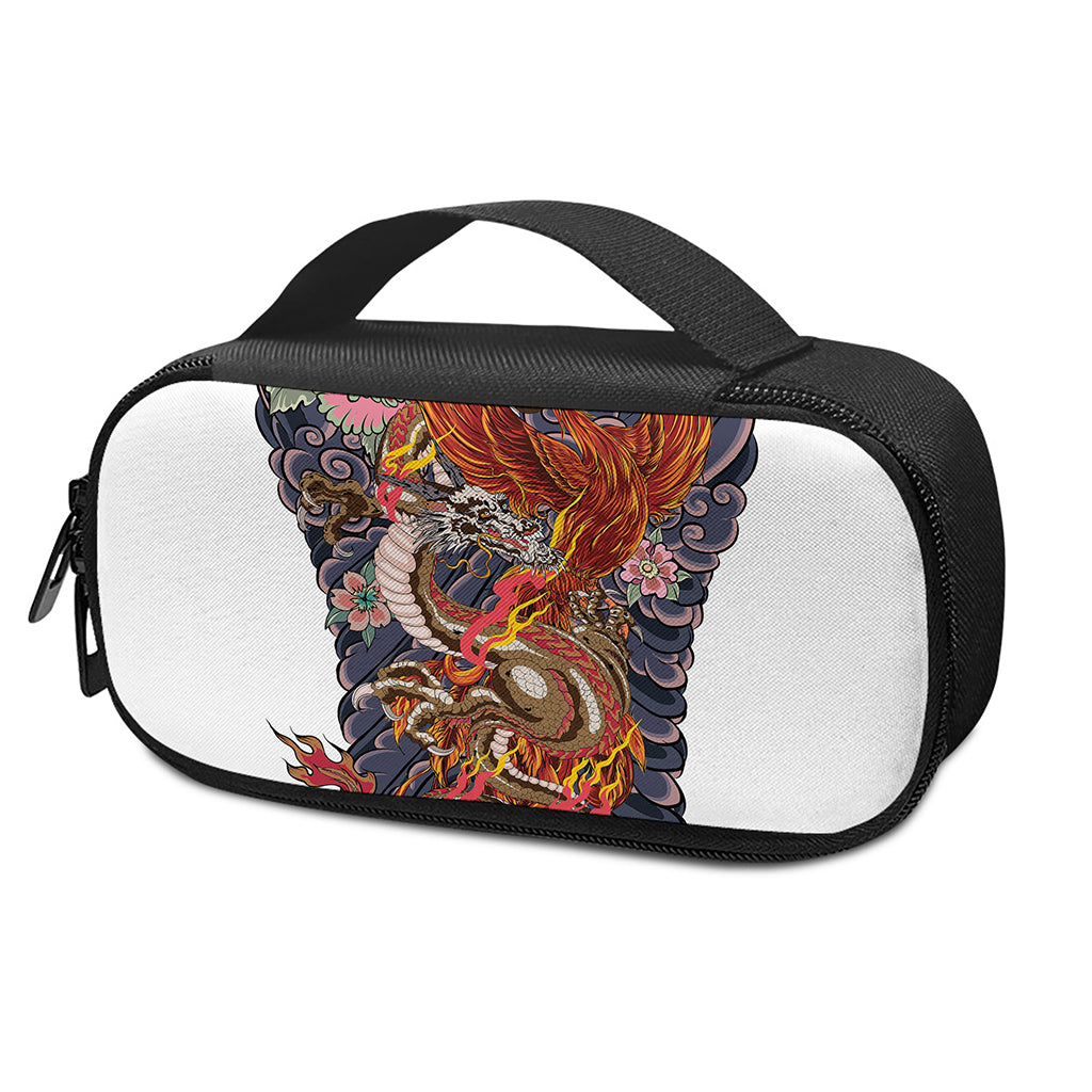 Japanese Dragon And Phoenix Tattoo Print Insulin Cooler Travel Case