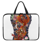 Japanese Dragon And Phoenix Tattoo Print Laptop Sleeve With Handle