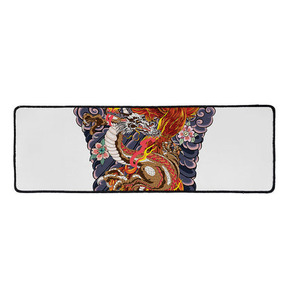 Japanese Dragon And Phoenix Tattoo Print Long Kitchen Mat