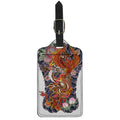Japanese Dragon And Phoenix Tattoo Print Luggage Tag