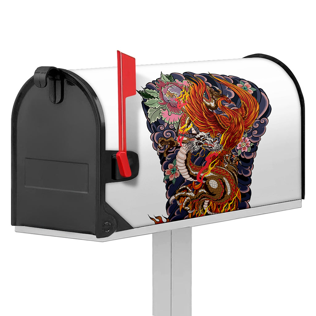 Japanese Dragon And Phoenix Tattoo Print Mailbox Cover