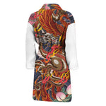 Japanese Dragon And Phoenix Tattoo Print Men's Bathrobe