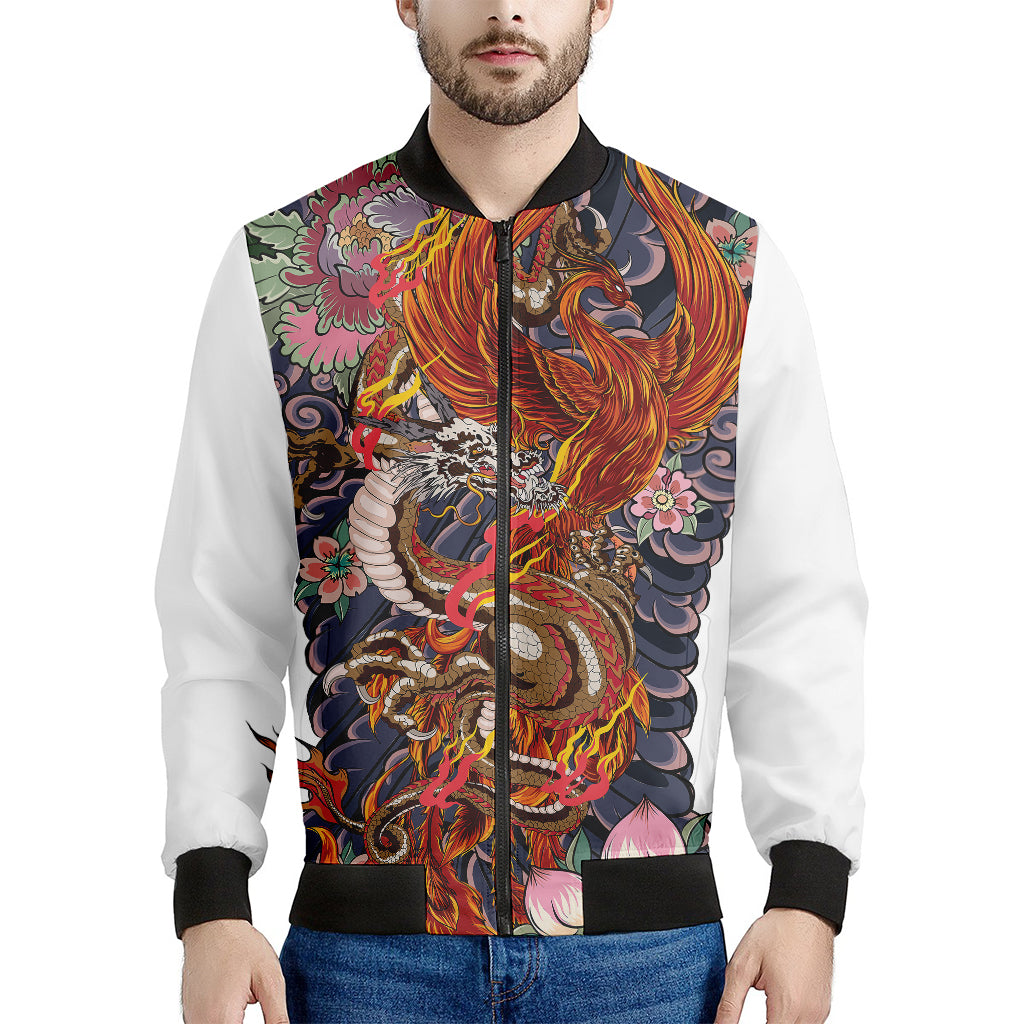 Phoenix Pattern Print Men's Bomber Jacket