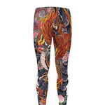 Japanese Dragon And Phoenix Tattoo Print Men's leggings