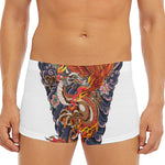 Japanese Dragon And Phoenix Tattoo Print Men's Short Boxer Briefs
