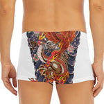 Japanese Dragon And Phoenix Tattoo Print Men's Short Boxer Briefs