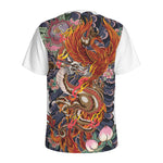 Japanese Dragon And Phoenix Tattoo Print Men's Sports T-Shirt