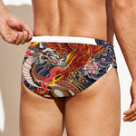 Japanese Dragon And Phoenix Tattoo Print Men's Swim Briefs