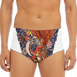 Japanese Dragon And Phoenix Tattoo Print Men's Triangle Swim Briefs