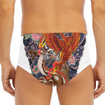 Japanese Dragon And Phoenix Tattoo Print Men's Triangle Swim Briefs