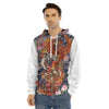 Japanese Dragon And Phoenix Tattoo Print Men's Velvet Pullover Hoodie