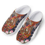 Japanese Dragon And Phoenix Tattoo Print Mesh Casual Shoes