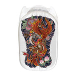 Japanese Dragon And Phoenix Tattoo Print Mesh Laundry Hamper