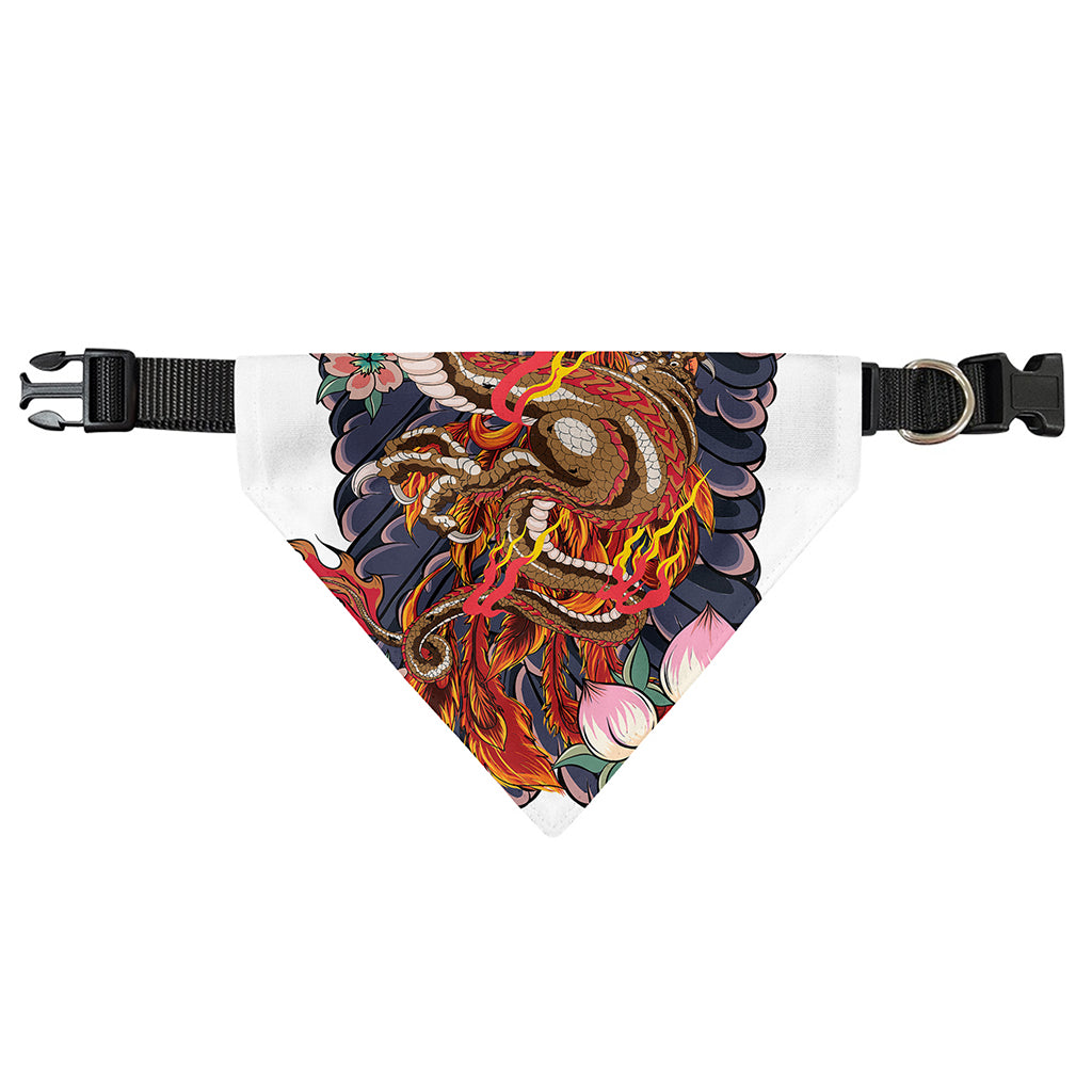 Japanese Dragon And Phoenix Tattoo Print Over The Collar Dog Bandana