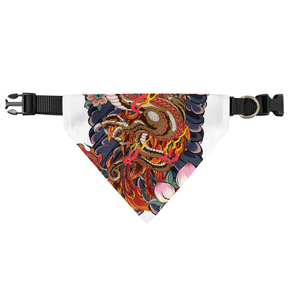 Japanese Dragon And Phoenix Tattoo Print Over The Collar Dog Bandana