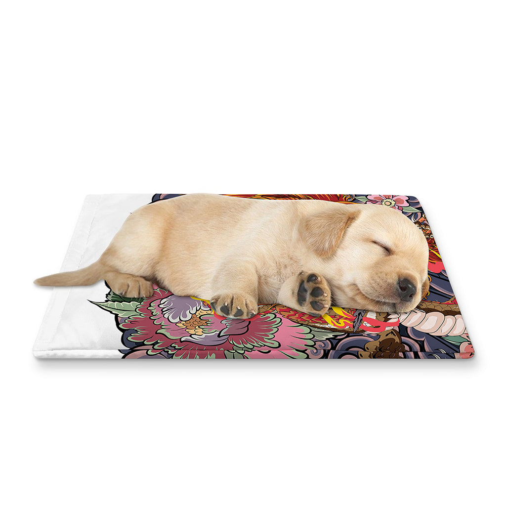 Japanese Dragon And Phoenix Tattoo Print Pet Cooling Mat Cover