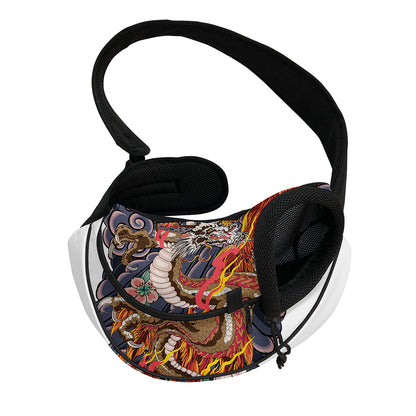 Japanese Dragon And Phoenix Tattoo Print Pet Sling Carrier