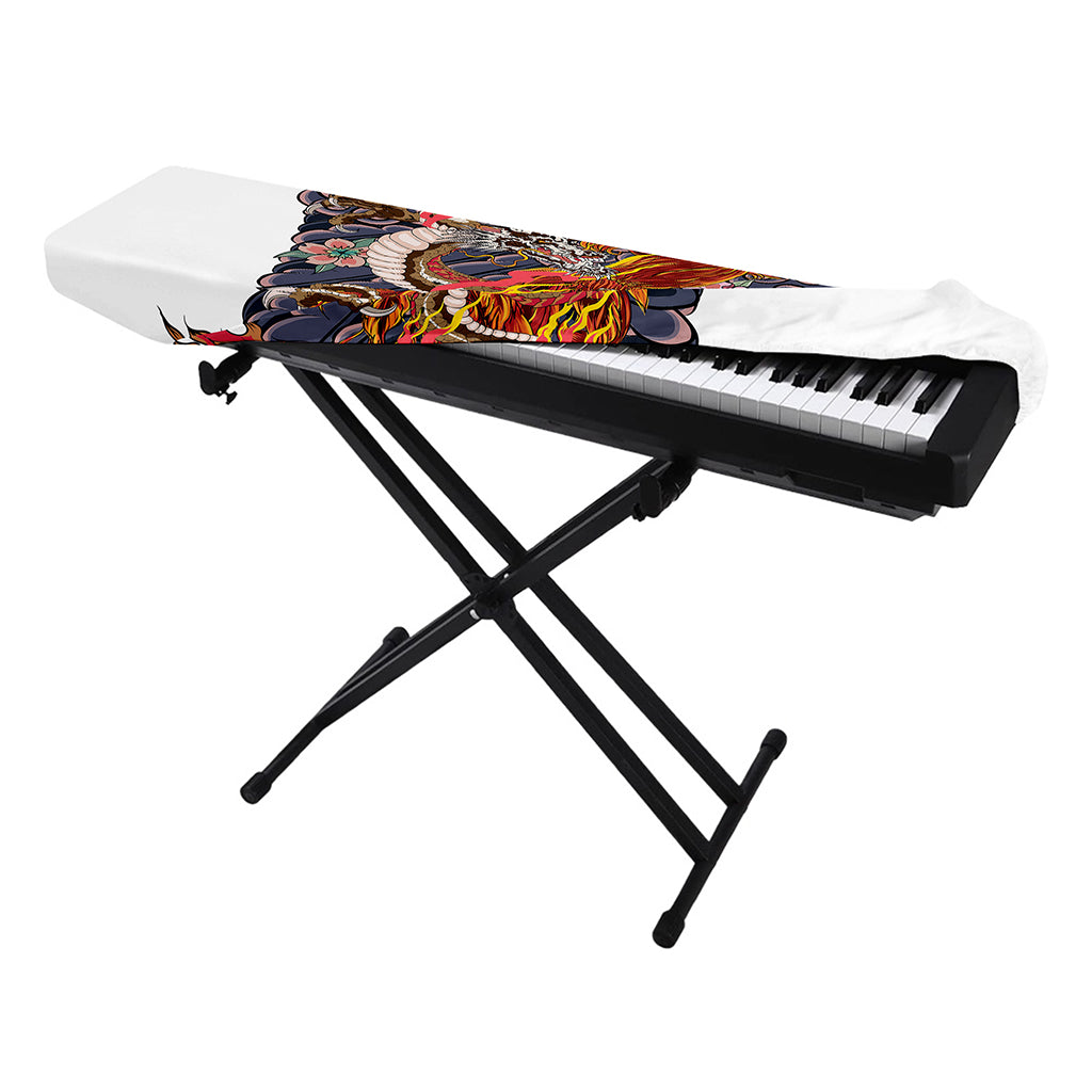 Japanese Dragon And Phoenix Tattoo Print Piano Keyboard Cover