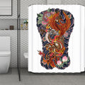 Japanese Dragon And Phoenix Tattoo Print Polyester Shower Curtain
