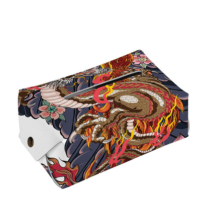 Japanese Dragon And Phoenix Tattoo Print Rectangle Tissue Box Cover