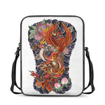 Japanese Dragon And Phoenix Tattoo Print Rectangular Crossbody Bag