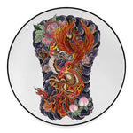 Japanese Dragon And Phoenix Tattoo Print Round Floor Mat