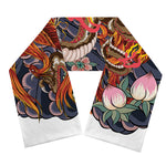 Japanese Dragon And Phoenix Tattoo Print Scarf